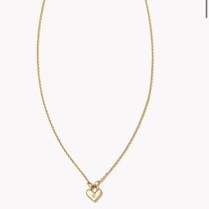 🌸KENDRA SCOTT TINY HEART PADLOCK NECKLACE - 14K YELLOW GOLD/WHITE DIAMOND